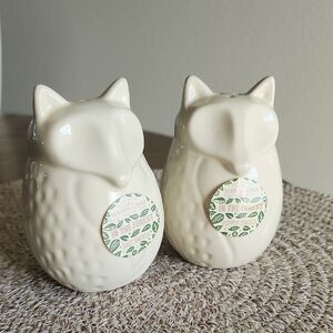 NWT MASON CASH "IN THE FOREST" FOX SALT & PEPPER SHAKERS